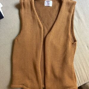 Hand Knit El Mar Women's Brown V-Neck Sweater Vest